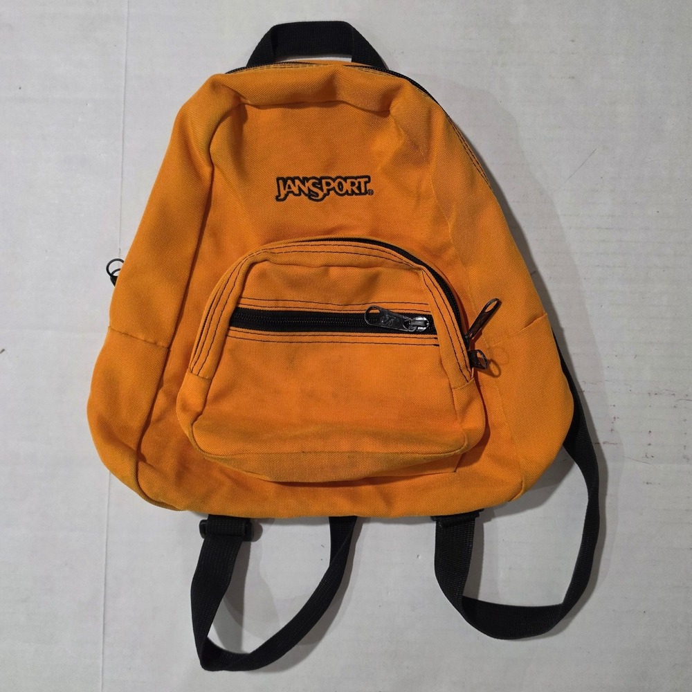 JanSport Mini Backpack Orange Canvas Vintage Small Bag T907 Mens Womens Lids